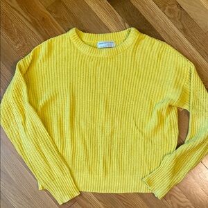 Urban Outfitters Yellow Crew Neck Sweater with Ribbed Knit